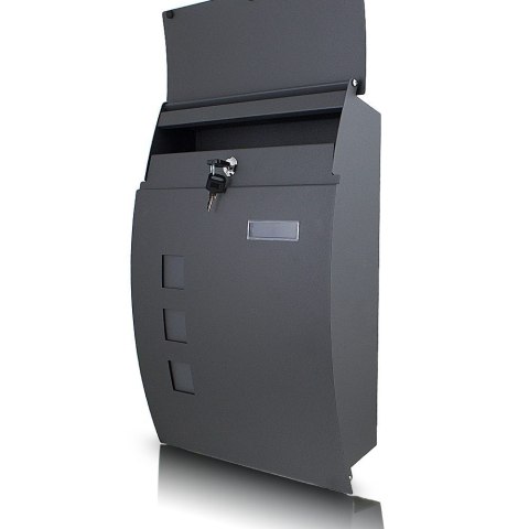 „Solidna skrzynka pocztowa na listy + gazetnik - stal malowana proszkowo, montaż na ścianę / ogrodzenie"