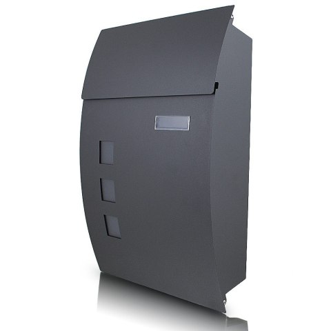 „Solidna skrzynka pocztowa na listy + gazetnik - stal malowana proszkowo, montaż na ścianę / ogrodzenie"