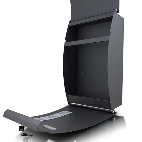 „Solidna skrzynka pocztowa na listy + gazetnik - stal malowana proszkowo, montaż na ścianę / ogrodzenie"