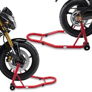 „Stojak motocyklowy — uchwyt przód + tył, stalowy, uniwersalny"