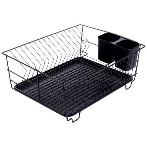 Suszarka do Naczyń na Talerze Sztućce Pojemna Czarna VILDE 40 x 33 x 17 cm