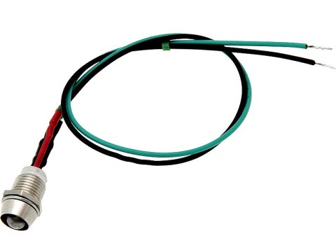 1423# Dioda led 5mm (zielona 12v) kontrolka z przewodem
