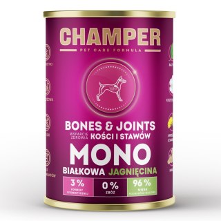 CHAMPER BONES&JOINTS MONOBIAŁKOWA jagnięcina mokra karma dla psa 400g