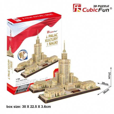 Puzzle 3d palac kultury i nauki, 144 elementy