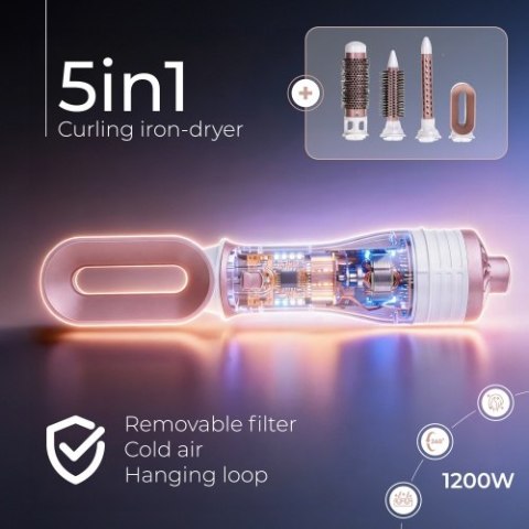 AD 2027 Lokówko-suszarka 5 w 1 - 1200w - 5 nasadek