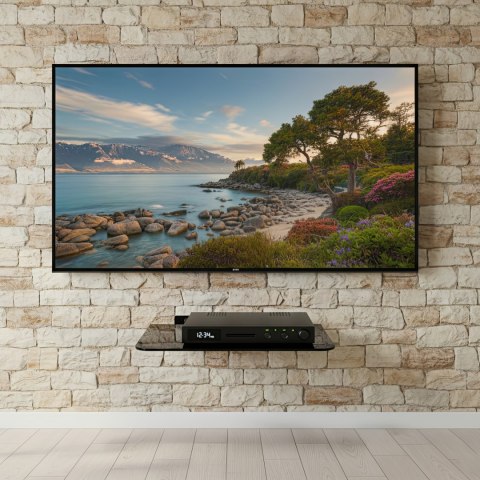 Półka pod DVD Maclean, pojedyncza, max. 10kg, szklana, MC-738