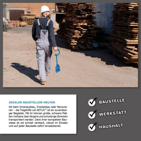 Uchwyt do przenoszenia płyt karton gips osb mdf nośność 100 kg