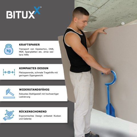 Uchwyt do przenoszenia płyt karton gips osb mdf nośność 100 kg