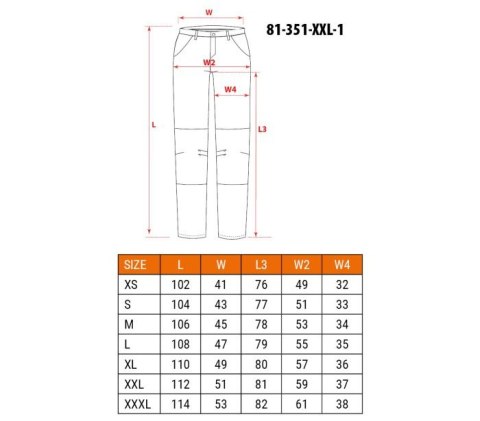 SPODNIE ROBOCZE MIX&MATCH CZARNE, ROZMIAR XL