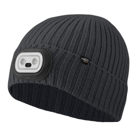 CZAPKA Z LATARKA LED RGB GRAFITOWA