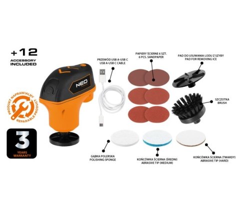 MINI URZĄDZENIE WIELOFUNKCYJNE/POLERKA 4V LI-ION USB-C