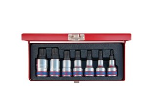 ZESTAW NASADEK Z KOŃCÓWKĄ SPLINE 1/2'' 7 CZ. KRÓTKIE M6-M18