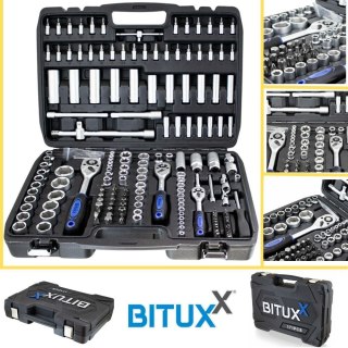 ZESTAW NARZĘDZI 171 ELEMENTÓW WALIZKA BITUXX KLUCZE NASADOWE