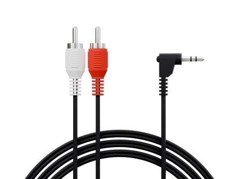 4342# Przyłącze wtyk 3,5st kątowy-2xwtyk rca 1,5m