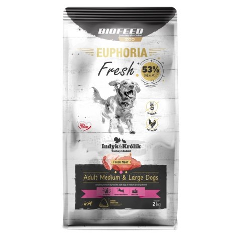 BIOFEED Euphoria Fresh Meat Adult Medium & Large Indyk i Królik 2kg