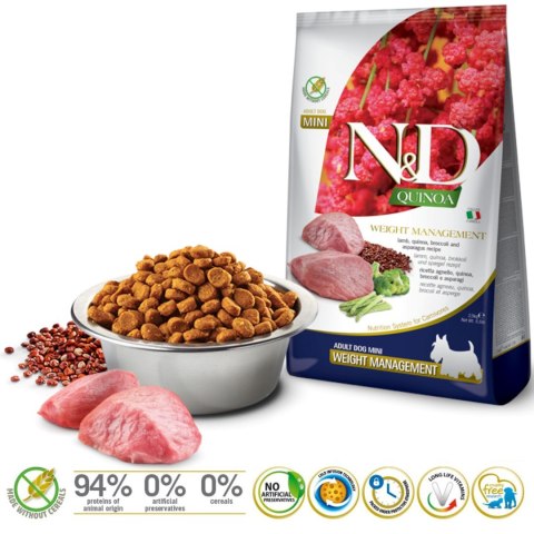 FARMINA N&D QUINOA DOG WEIGHT MANAGEMENT - sucha karma dla psa - 2,5 kg