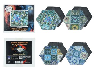 Kpl. 4 podkładek kamiennych - Sześciokątne, Maroko (CARMANI)
