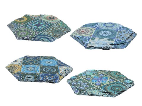 Kpl. 4 podkładek kamiennych - Sześciokątne, Maroko (CARMANI)