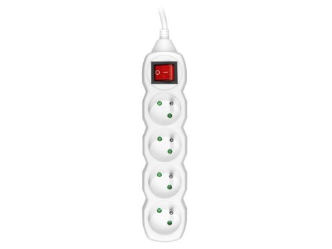 Przedłużacz TRACER PowerCord 3,0m (4 gniazda, wyłącznik, white)