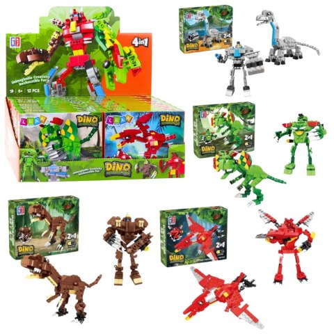 Klocki Konstrukcyjne Dinozaur Robot 2w1 50-70 el. Mix