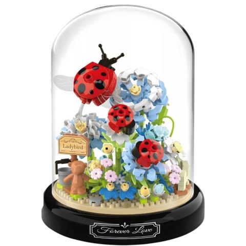 Klocki Konstrukcyjne Kompozycja Kwiaty Biedronka W Kopule 596 el.