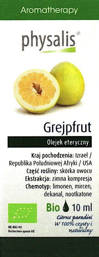 OLEJEK ETERYCZNY GREJPFRUT BIO 10 ml - PHYSALIS