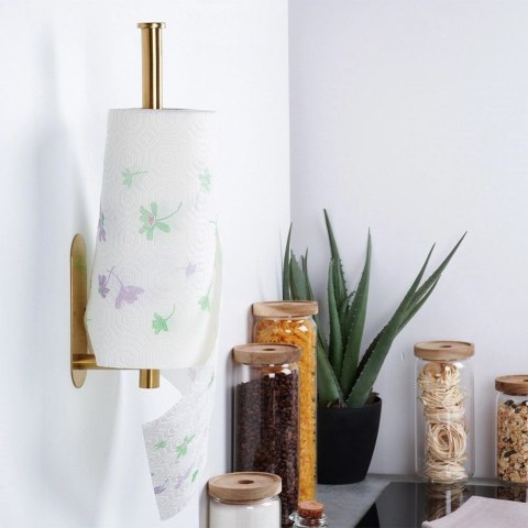 Wieszak na Ręcznik Papierowy VILDE Złoty Stal Nierdzewna 33,5 cm