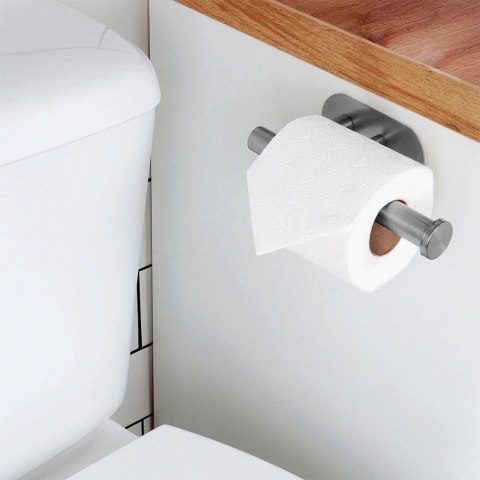 Uchwyt na Papier Toaletowy Stal Nierdzewna VILDE Montaż Taśma 16,5 x 7.7 cm