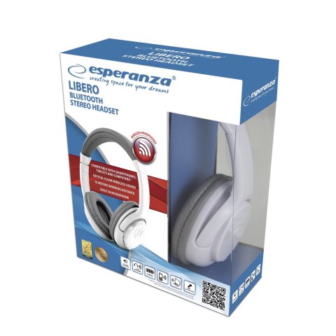 EH163W Esperanza słuchawki bluetooth libero białe
