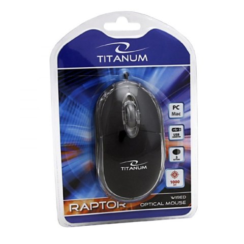TM102K Mysz przewodowa 3D optyczna USB Raptor czarna Titanum