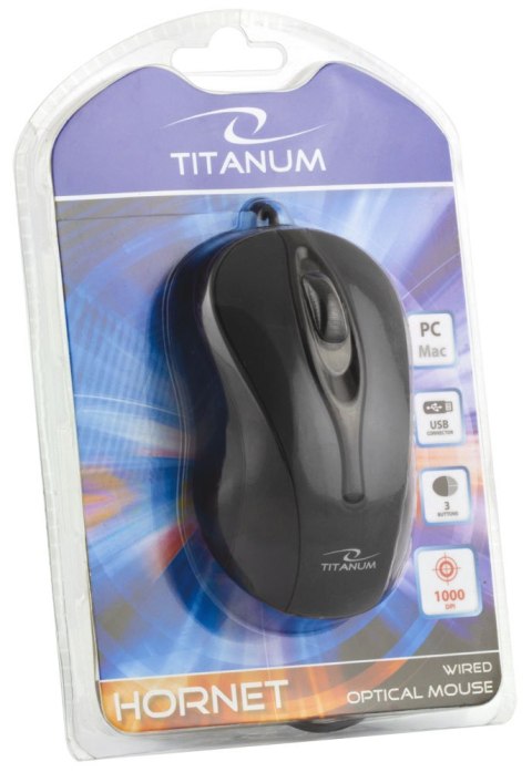 TM103K Mysz przewodowa 3D optyczna USB Hornet czarna Titanum