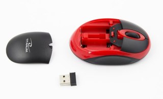 TM116R Mysz bezprzewodowa 2.4GHz 3D optyczna USB Vulture czarno-czerwona
