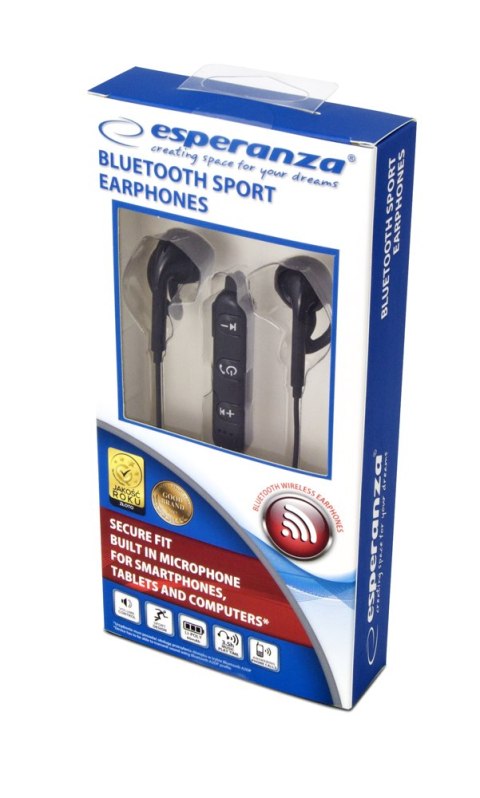 EH187K Esperanza słuchawki douszne bluetooth sportowe czarne