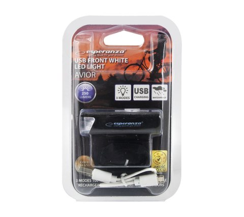 EOT022 Esperanza lampka led rowerowa na przód usb avior