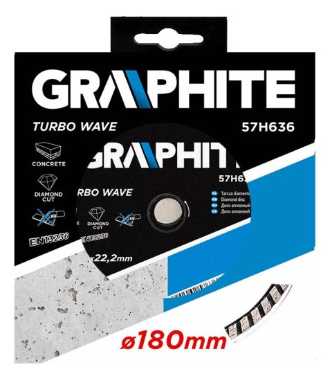 Tarcza diamentowa 180 x 22.2 mm, turbo wave