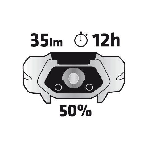 Latarka czołowa 70lum, biały + czerwony, 1 x AA