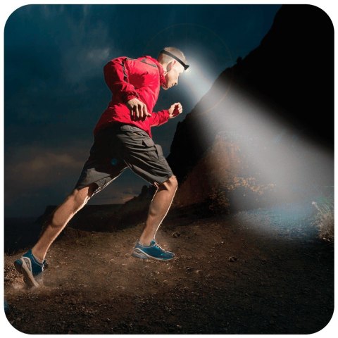 Latarka czołowa bateryjna 250 lm, zoom, CREE XPE, 3 x AAA