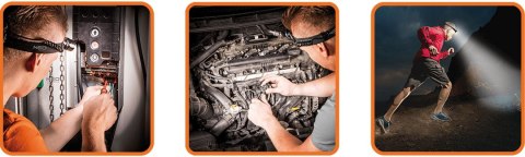 Latarka czołowa bateryjna 250 lm, zoom, CREE XPE, 3 x AAA