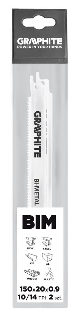 Brzeszczoty bagnetowe 150 x 20 x 0.9 mm, 10/14 TPI, kpl. 2 szt.