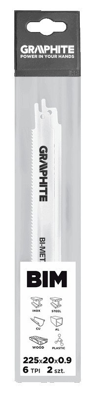 Brzeszczoty bagnetowe 225 x 20 x 1.25 mm, 6 TPI, kpl. 2 szt.