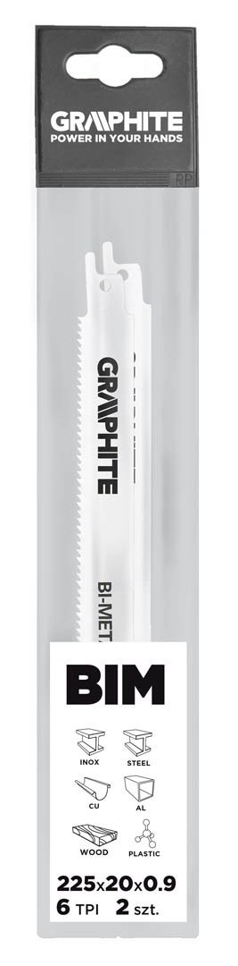 Brzeszczoty bagnetowe 225 x 20 x 1.25 mm, 6 TPI, kpl. 2 szt.