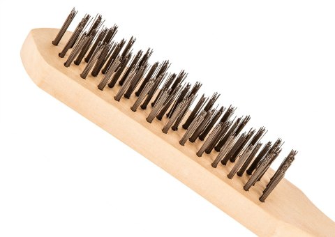 Szczotka druciana 4-rzędowa, drewniany uchwyt