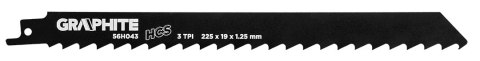 Brzeszczot do piły szablastej, HCS, 225 x 19 x 1.25 mm, 3 TPI, kpl. 2 szt.