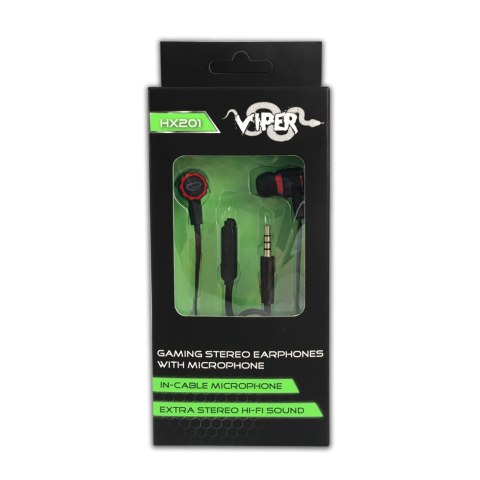 EGH201R Esperanza słuchawki douszne z mikrofonem gaming viper czarno-czerwone