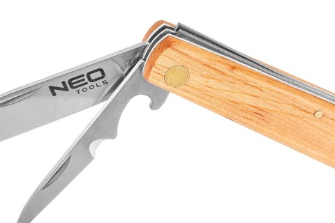 Nóż monterski ze szpikulcem, drewniane okładki