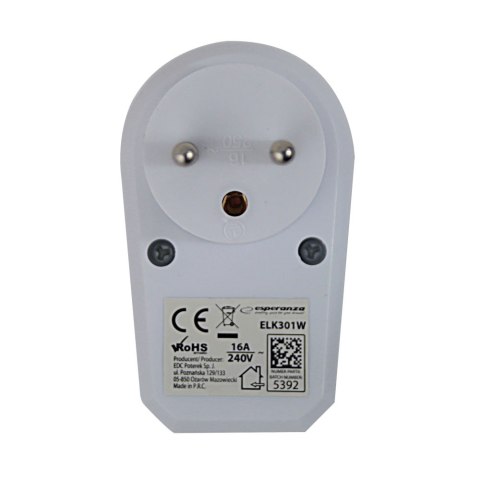 ELK301W Esperanza rozgałęźnik elektr. 1 gn. wł. biały