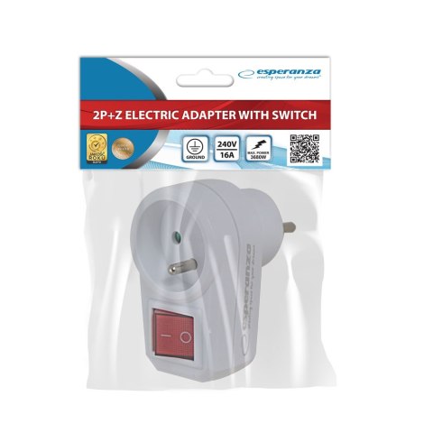 ELK301W Esperanza rozgałęźnik elektr. 1 gn. wł. biały