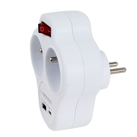 ELK311W Esperanza rozgałęźnik elektr. 2 gn. usb-c usb-a wł. biały