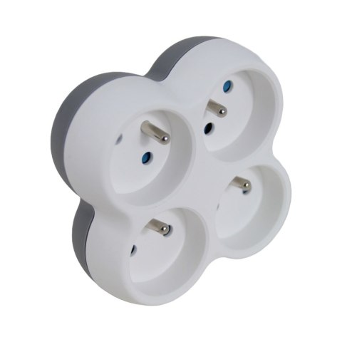 ELK314WE Esperanza rozgałęźnik elektryczny 4 gn. biało-szary