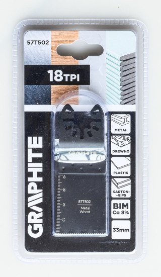 Brzeszczot do urządzenia wielofunkcyjnego, do cięcia wgłębnego, BIM Co 8%, 33 mm